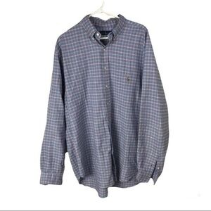 Ralph Lauren Men’s XL tall  Button Down Long Sleeve blue/orange Check Shirt ,
